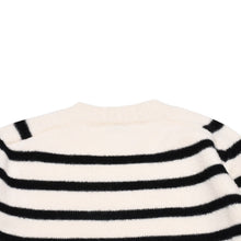 画像をギャラリービューアに読み込む, SAINT LAURENT PARIS サンローラン ニット ボーダー ブラック ホワイト 黒 白 ウール 353754 2019年 美品 中古 4a002706