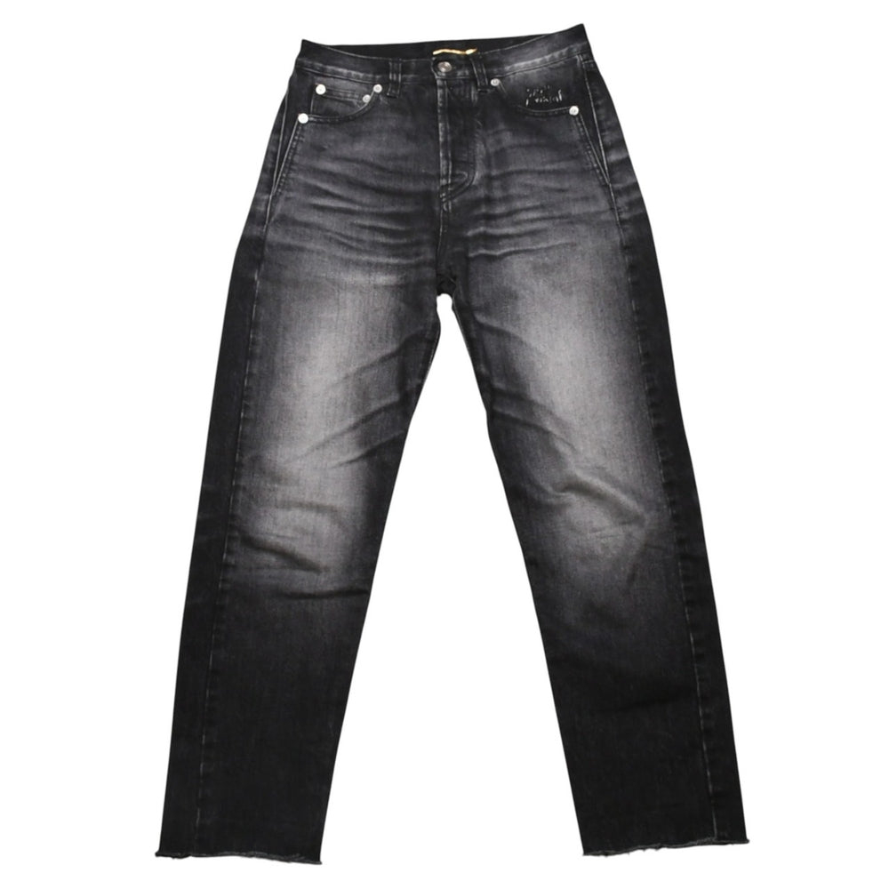 Very Good Condition SAINT LAURENT Denim Pants Uncut Denim Black Gray Silver Hardware Size 24 Used 4a002653