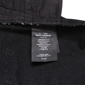 極美品 SAINT LAURENT サンローラン デニムパンツ 切りっぱなし デニム ブラック グレー シルバー金具 サイズ24 中古 4a002653