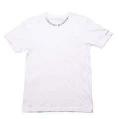 CHROME HEARTS クロムハーツ NECK LOGO S/S TEE ポケット付き 半袖Tシャツ ホワイト スクロールラベルロゴ CHロゴ ホワイト Sサイズ 美品 中古 4a003224