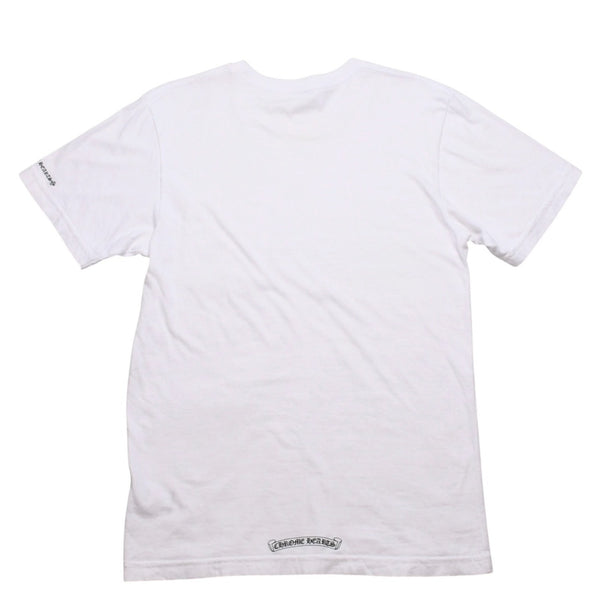 CHROME HEARTS クロムハーツ NECK LOGO S/S TEE ポケット付き 半袖Tシャツ ホワイト スクロールラベルロゴ CHロゴ ホワイト Sサイズ 美品 中古 4a003224