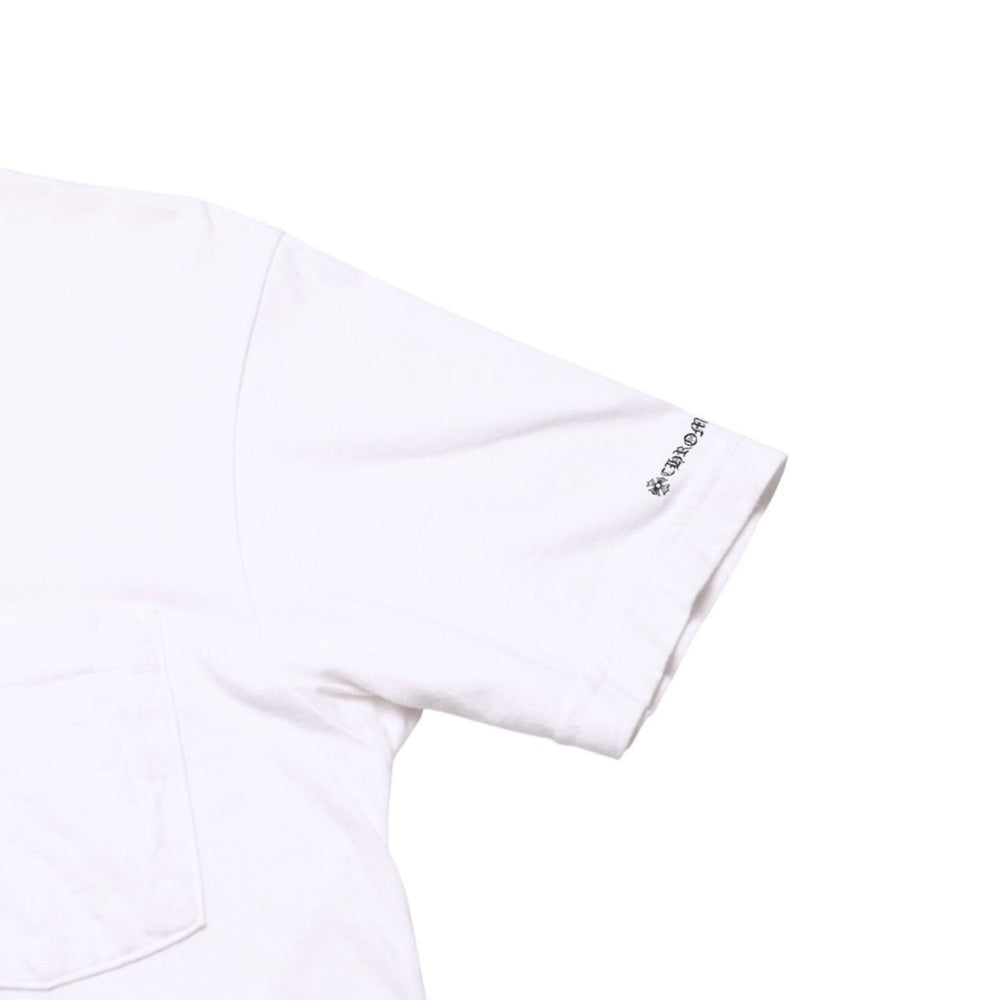 CHROME HEARTS クロムハーツ NECK LOGO S/S TEE ポケット付き 半袖Tシャツ ホワイト スクロールラベルロゴ CHロゴ ホワイト Sサイズ 美品 中古 4a003224