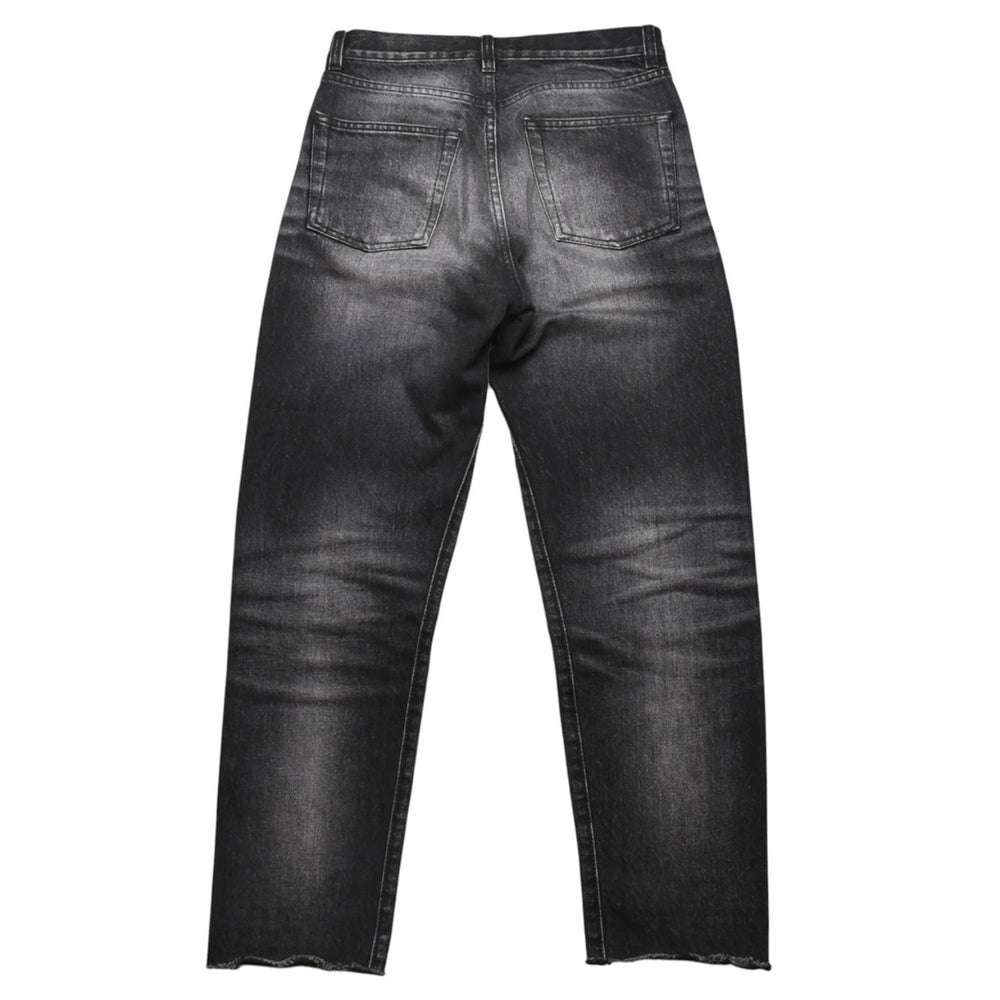 Very Good Condition SAINT LAURENT Denim Pants Uncut Denim Black Gray Silver Hardware Size 24 Used 4a002653