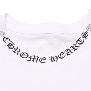 CHROME HEARTS クロムハーツ NECK LOGO S/S TEE ポケット付き 半袖Tシャツ ホワイト スクロールラベルロゴ CHロゴ ホワイト Sサイズ 美品 中古 4a003224