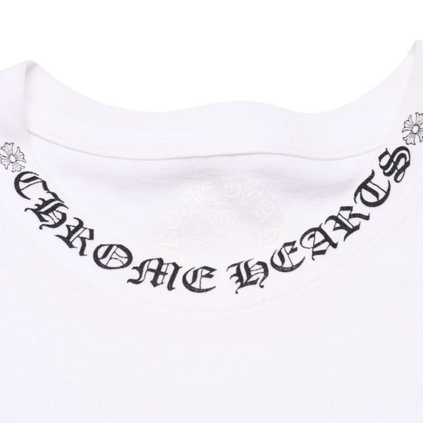 CHROME HEARTS クロムハーツ NECK LOGO S/S TEE ポケット付き 半袖Tシャツ ホワイト スクロールラベルロゴ CHロゴ ホワイト Sサイズ 美品 中古 4a003224
