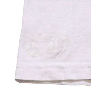 CHROME HEARTS クロムハーツ NECK LOGO S/S TEE ポケット付き 半袖Tシャツ ホワイト スクロールラベルロゴ CHロゴ ホワイト Sサイズ 美品 中古 4a003224