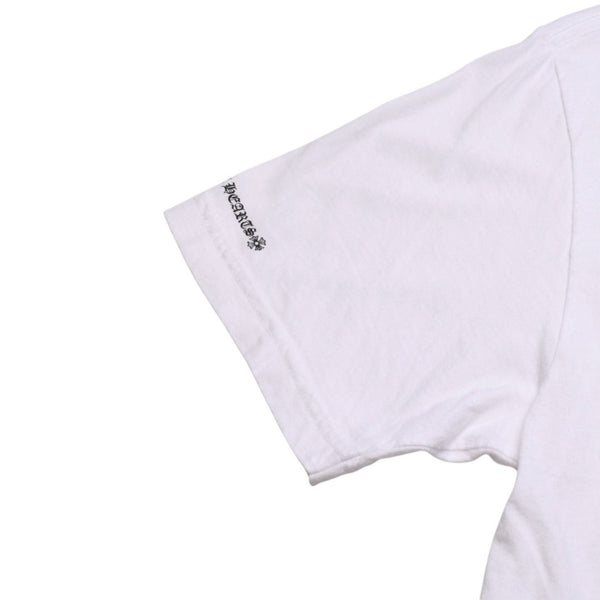 CHROME HEARTS クロムハーツ NECK LOGO S/S TEE ポケット付き 半袖Tシャツ ホワイト スクロールラベルロゴ CHロゴ ホワイト Sサイズ 美品 中古 4a003224