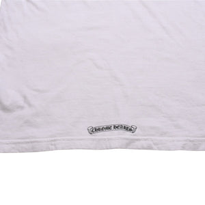 CHROME HEARTS クロムハーツ NECK LOGO S/S TEE ポケット付き 半袖Tシャツ ホワイト スクロールラベルロゴ CHロゴ ホワイト Sサイズ 美品 中古 4a003224