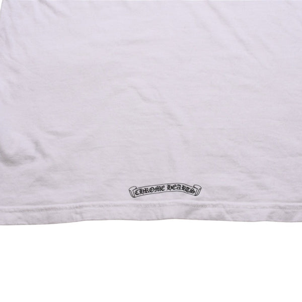 CHROME HEARTS クロムハーツ NECK LOGO S/S TEE ポケット付き 半袖Tシャツ ホワイト スクロールラベルロゴ CHロゴ ホワイト Sサイズ 美品 中古 4a003224