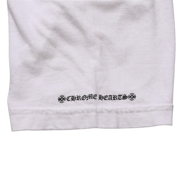 CHROME HEARTS クロムハーツ NECK LOGO S/S TEE ポケット付き 半袖Tシャツ ホワイト スクロールラベルロゴ CHロゴ ホワイト Sサイズ 美品 中古 4a003224