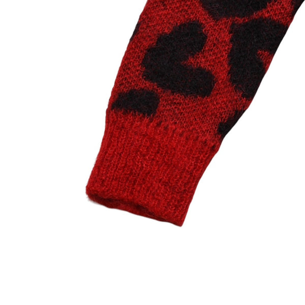 SAINT LAURENT PARIS サンローラン パリ モヘアニット レッド ブラック ハート 353754 エディー期 美品 中古 4a002704