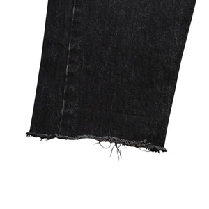 極美品 SAINT LAURENT サンローラン デニムパンツ 切りっぱなし デニム ブラック グレー シルバー金具 サイズ24 中古 4a002653
