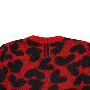 SAINT LAURENT PARIS サンローラン パリ モヘアニット レッド ブラック ハート 353754 エディー期 美品 中古 4a002704