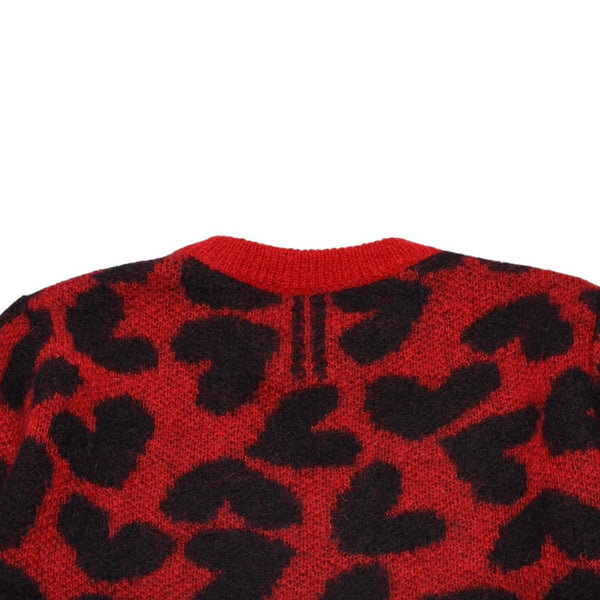 SAINT LAURENT PARIS サンローラン パリ モヘアニット レッド ブラック ハート 353754 エディー期 美品 中古 4a002704