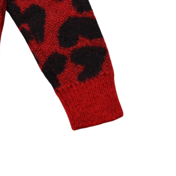 SAINT LAURENT PARIS サンローラン パリ モヘアニット レッド ブラック ハート 353754 エディー期 美品 中古 4a002704