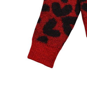 SAINT LAURENT PARIS サンローラン パリ モヘアニット レッド ブラック ハート 353754 エディー期 美品 中古 4a002704
