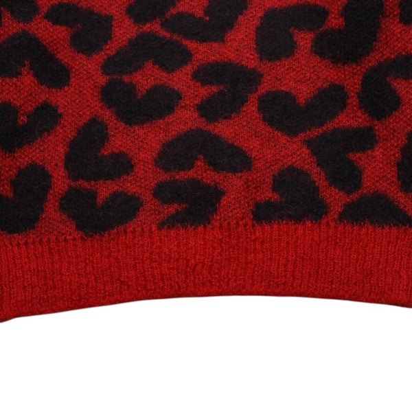 SAINT LAURENT PARIS サンローラン パリ モヘアニット レッド ブラック ハート 353754 エディー期 美品 中古 4a002704