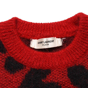 SAINT LAURENT PARIS サンローラン パリ モヘアニット レッド ブラック ハート 353754 エディー期 美品 中古 4a002704