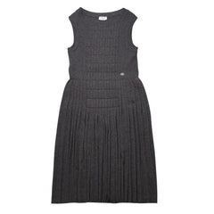 CHANEL シャネル ワンピース ノースリーブ スカート グレー ニット ココマーク タグ欠品 美品 中古 4a002620