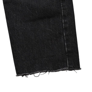 極美品 SAINT LAURENT サンローラン デニムパンツ 切りっぱなし デニム ブラック グレー シルバー金具 サイズ24 中古 4a002653