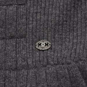 CHANEL シャネル ワンピース ノースリーブ スカート グレー ニット ココマーク タグ欠品 美品 中古 4a002620