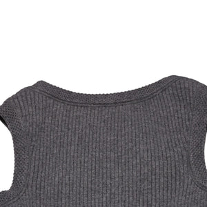 CHANEL シャネル ワンピース ノースリーブ スカート グレー ニット ココマーク タグ欠品 美品 中古 4a002620