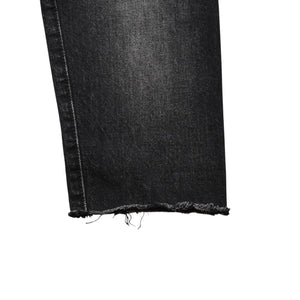 極美品 SAINT LAURENT サンローラン デニムパンツ 切りっぱなし デニム ブラック グレー シルバー金具 サイズ24 中古 4a002653
