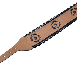 極美品 ALAIA アライア ベルト・バックル AC 5025 2 ブラック サイズ70/28 エナメル ブロンズ金具 中古 4a002660