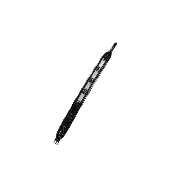 極美品 ALAIA アライア ベルト・バックル AC 5025 2 ブラック サイズ70/28 エナメル ブロンズ金具 中古 4a002660