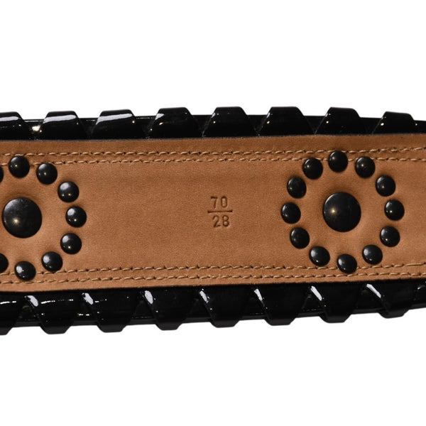極美品 ALAIA アライア ベルト・バックル AC 5025 2 ブラック サイズ70/28 エナメル ブロンズ金具 中古 4a002660
