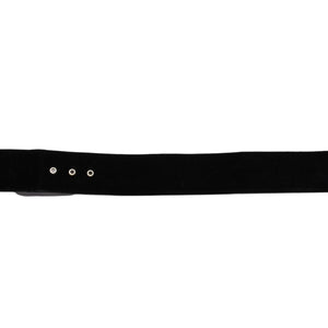 極美品 CHANEL シャネル ベルト ベルベットベルト ベロア サイズ65/26 ブラック ゴールド金具 中古 4a002661