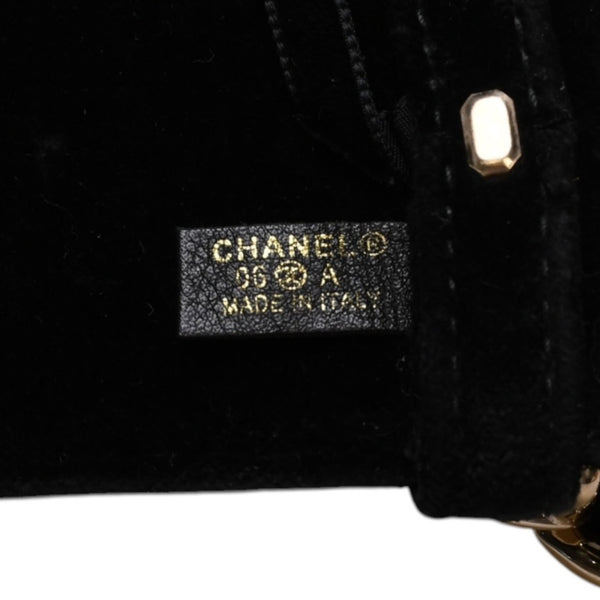 極美品 CHANEL シャネル ベルト ベルベットベルト ベロア サイズ65/26 ブラック ゴールド金具 中古 4a002661