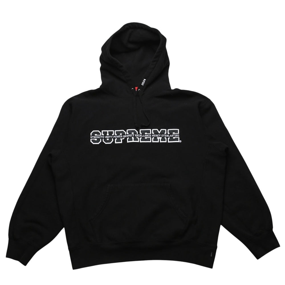極美品 Supreme シュプリーム ブラック ホワイト RN101837 フーディ 2024 パーカー サイズL 中古 4a003064