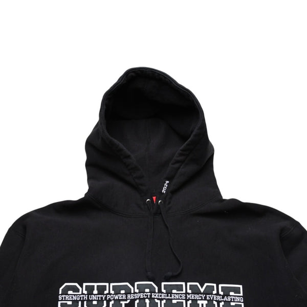 極美品 Supreme シュプリーム ブラック ホワイト RN101837 フーディ 2024 パーカー サイズL 中古 4a003064