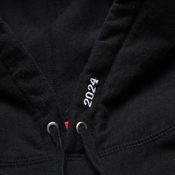 極美品 Supreme シュプリーム ブラック ホワイト RN101837 フーディ 2024 パーカー サイズL 中古 4a003064