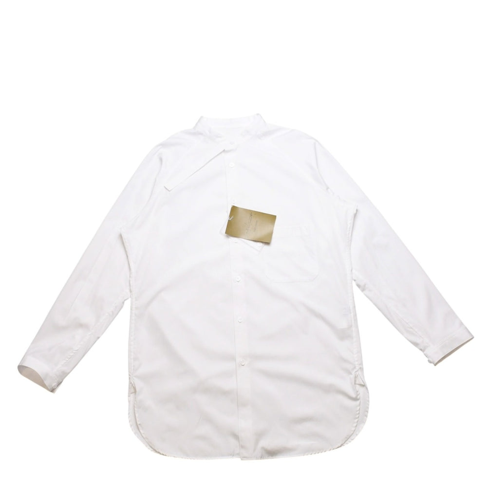 Very good condition Yohji Yamamoto POUR HOMME White shirt Dress shirt A-line raglan sleeve Stand collar White HS-B43-054 Used 4a002160