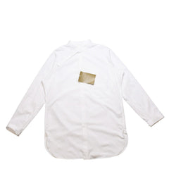 極美品 Yohji Yamamoto POUR HOMME ヨウジヤマモトプールオム 白シャツ ワイシャツ Aライン ラグランスリーブ スタンドカラー ホワイト HS-B43-054 中古 4a002160