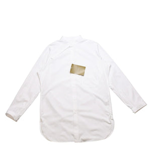 極美品 Yohji Yamamoto POUR HOMME ヨウジヤマモトプールオム 白シャツ ワイシャツ Aライン ラグランスリーブ スタンドカラー ホワイト HS-B43-054 中古 4a002160