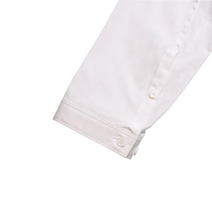 極美品 Yohji Yamamoto POUR HOMME ヨウジヤマモトプールオム 白シャツ ワイシャツ Aライン ラグランスリーブ スタンドカラー ホワイト HS-B43-054 中古 4a002160