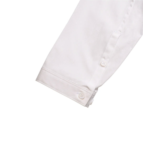 極美品 Yohji Yamamoto POUR HOMME ヨウジヤマモトプールオム 白シャツ ワイシャツ Aライン ラグランスリーブ スタンドカラー ホワイト HS-B43-054 中古 4a002160
