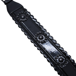 極美品 ALAIA アライア ベルト・バックル AC 5025 2 ブラック サイズ70/28 エナメル ブロンズ金具 中古 4a002660
