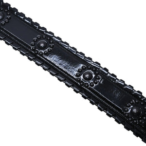 極美品 ALAIA アライア ベルト・バックル AC 5025 2 ブラック サイズ70/28 エナメル ブロンズ金具 中古 4a002660