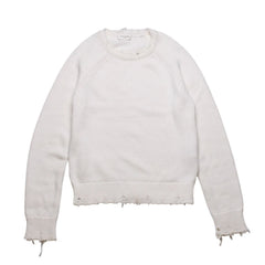 極美品 SAINT LAURENT PARIS サンローラン パリ ニット セーター 605191 ニット ホワイト サイズXS 中古 4a002702
