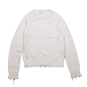 極美品 SAINT LAURENT PARIS サンローラン パリ ニット セーター 605191 ニット ホワイト サイズXS 中古 4a002702