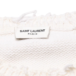 極美品 SAINT LAURENT PARIS サンローラン パリ ニット セーター 605191 ニット ホワイト サイズXS 中古 4a002702