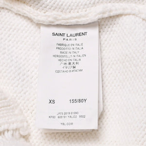 極美品 SAINT LAURENT PARIS サンローラン パリ ニット セーター 605191 ニット ホワイト サイズXS 中古 4a002702