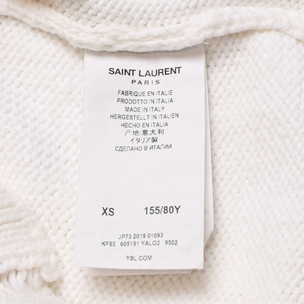 極美品 SAINT LAURENT PARIS サンローラン パリ ニット セーター 605191 ニット ホワイト サイズXS 中古 4a002702
