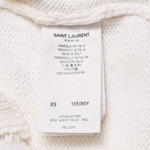 画像をギャラリービューアに読み込む, 極美品 SAINT LAURENT PARIS サンローラン パリ ニット セーター 605191 ニット ホワイト サイズXS 中古 4a002702