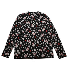 画像をギャラリービューアに読み込む, 極美品 SAINT LAURENT サンローラン SS16 ハート カーディガン エディー期 423198 コットン ハート ブラック ホワイト レッド サイズ M 中古 4a002635