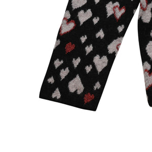 極美品 SAINT LAURENT サンローラン SS16 ハート カーディガン エディー期 423198 コットン ハート ブラック ホワイト レッド サイズ M 中古 4a002635